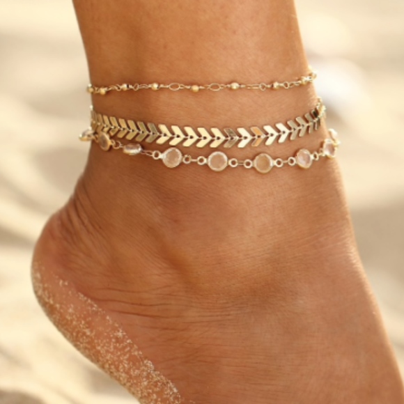 Jewelry - Crystal Chevron Anklet Set (3 pc.)